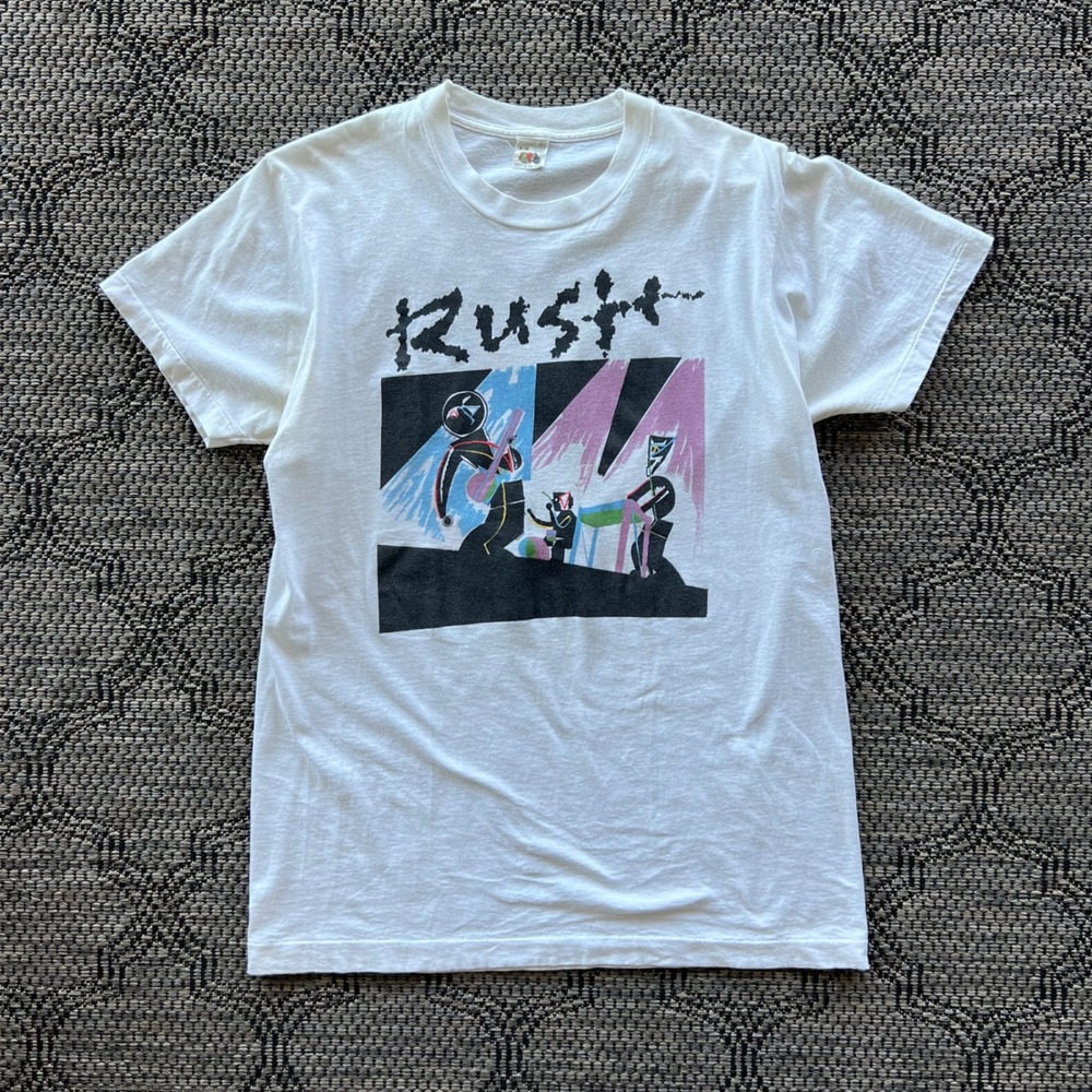 Vintage Rush T-Shirt Mens XL‎ White A Show of Hands 1989 Vintage Band Rock Merch